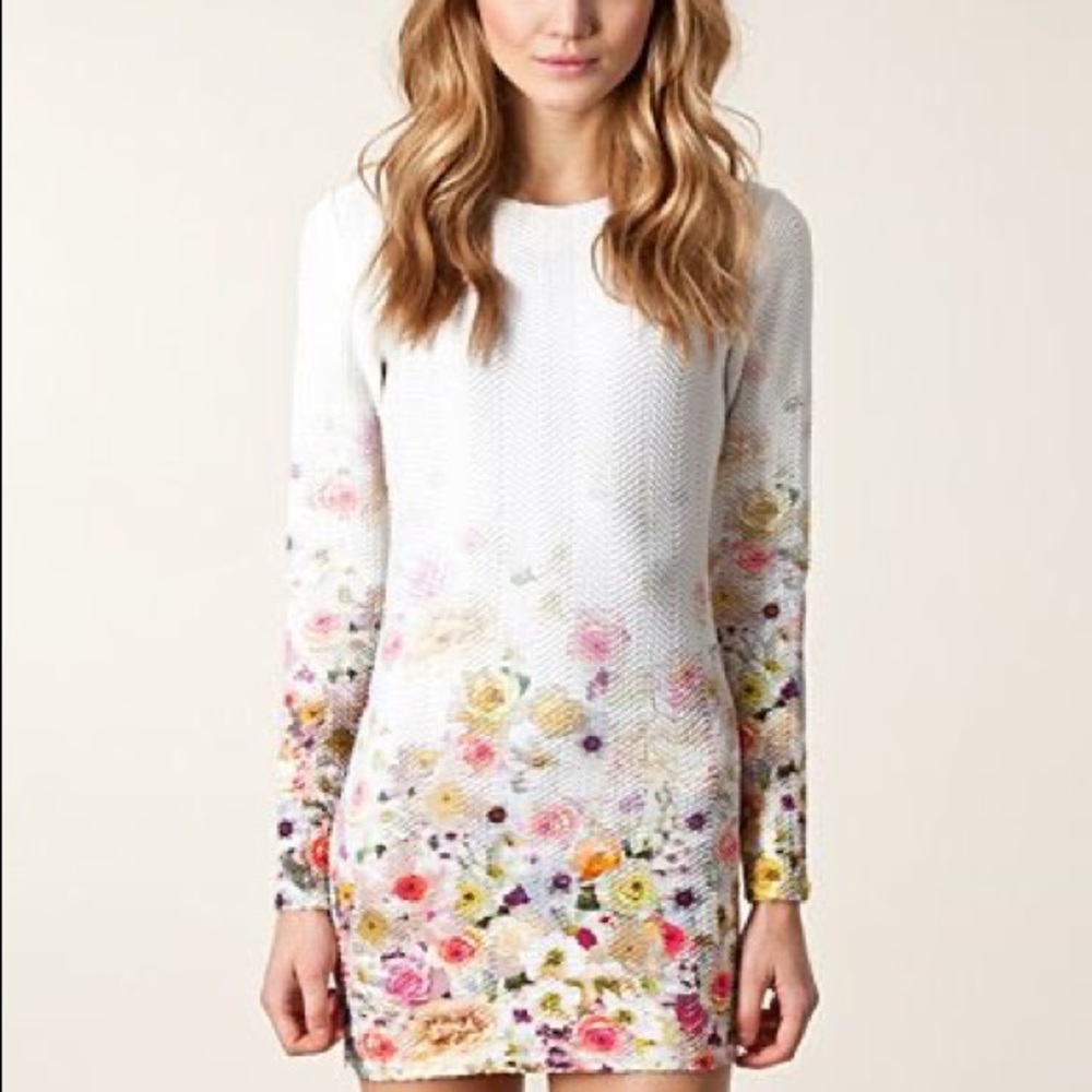 MSGM Floral Mini Bodycon Dress